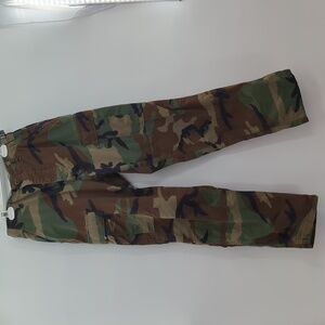 US Army Woodland Camo Military Issue Cargo Combat Pants Vintage